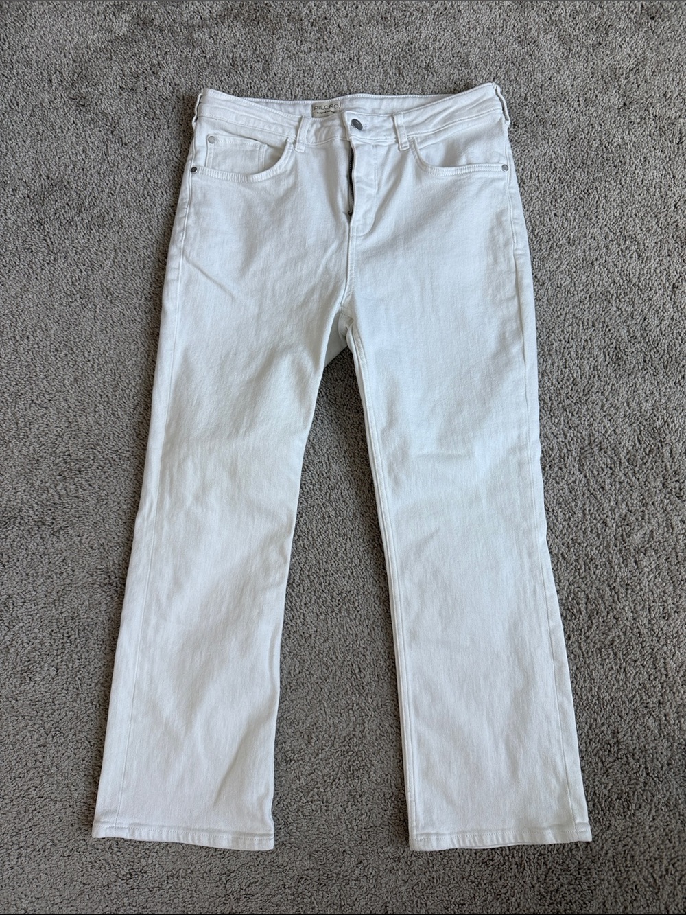 Anthropologie Pilcro The Yaya White Mid Rise Crop Flare Jeans Large